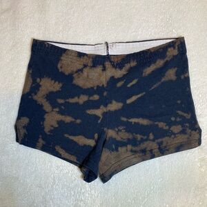 Black Acid-Wash Cotton Lounge Shorts Small